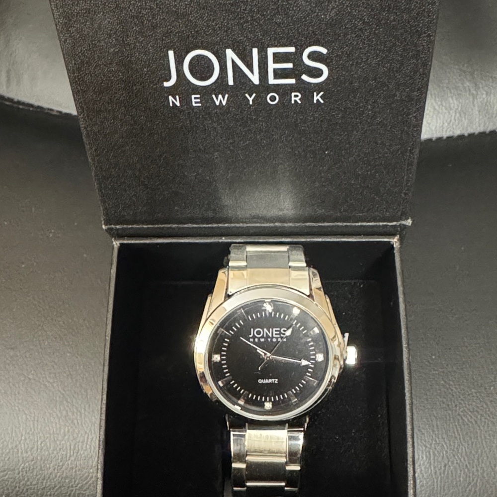 Jones New York Silver and Black Men's Watch